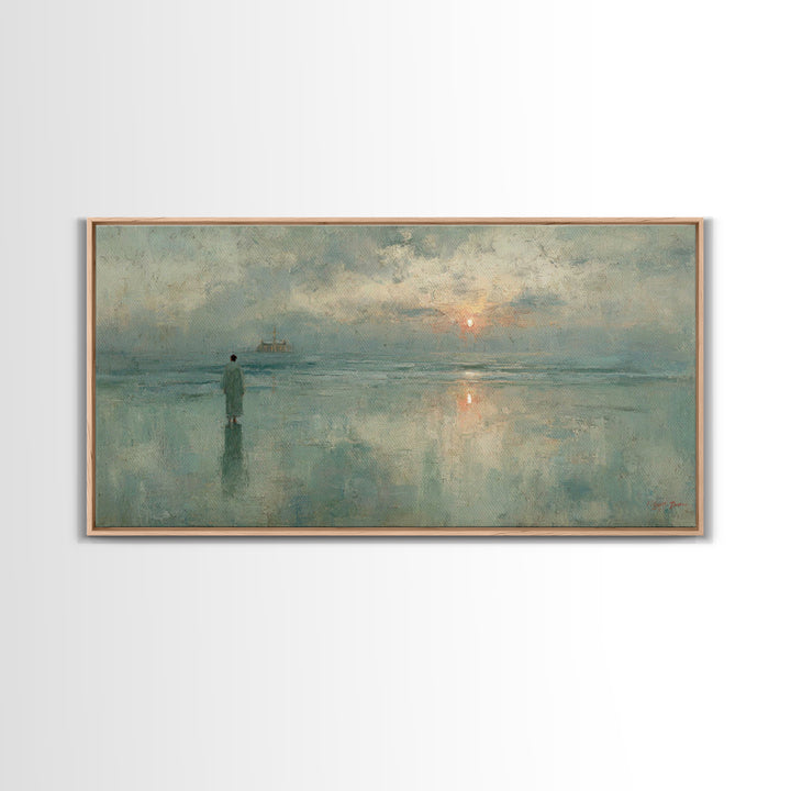 Solitary Grace Path – Framed Canvas Print – Christian Wall Art – Christian Art Canvas – Jesus Painting – Subtle Christian Art – Christian D