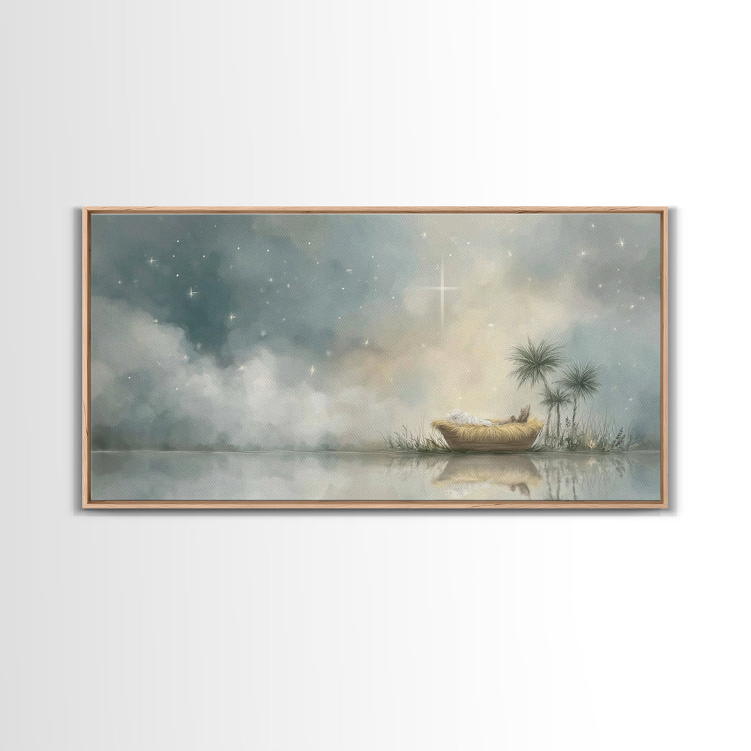 Starborn Peace – Framed Canvas Print – Christian Christmas Art – Christmas Art Framed – Jesus Christmas Art – Christian Decor – Christian C