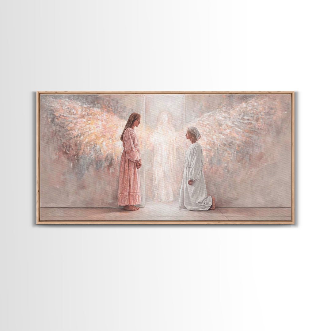Angelic Dawn – Framed Canvas Print – Christian Wall Art – Christian Art Canvas – Jesus Painting – Christian Decor – Christmas Art Prints