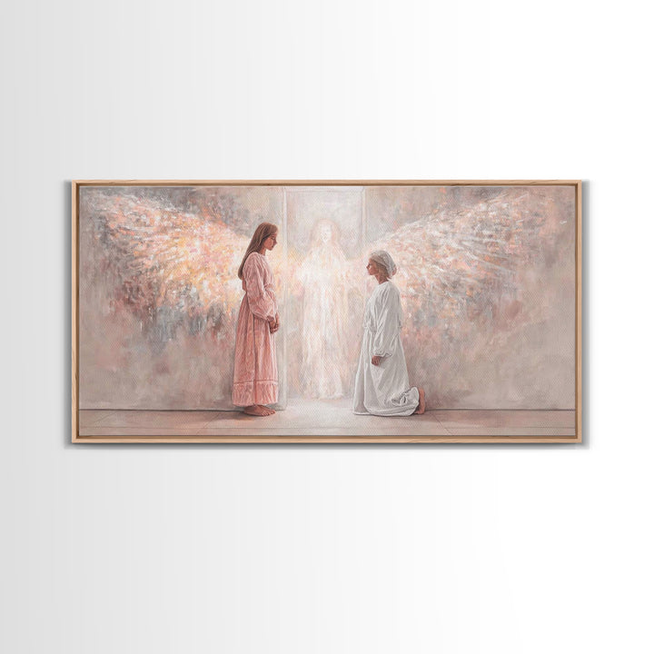 Angelic Dawn – Framed Canvas Print – Christian Wall Art – Christian Art Canvas – Jesus Painting – Christian Decor – Christmas Art Prints