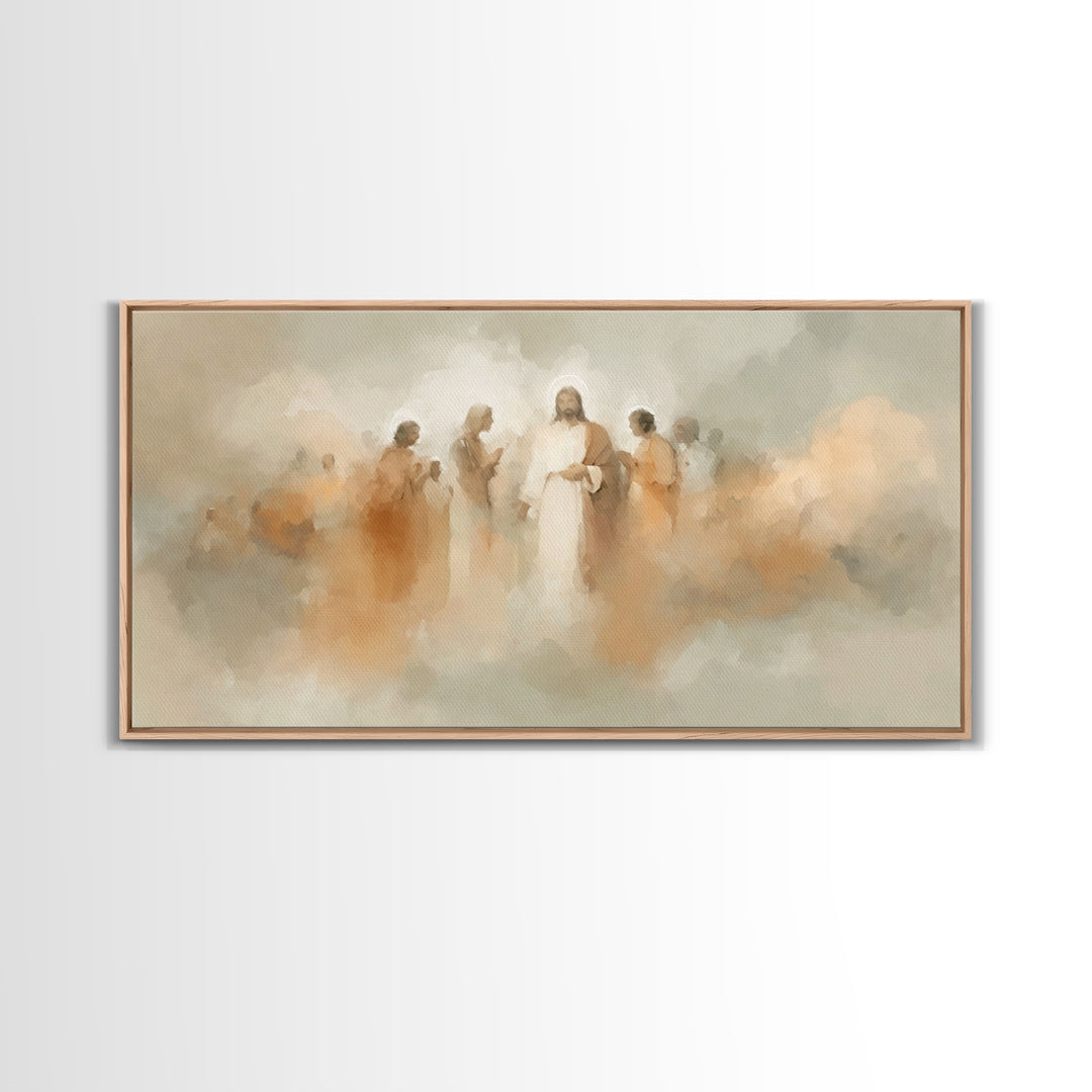 Ascension Cloud, Framed Canvas Print, Christian Paintings, Jesus Wall Art, Christian Art Canvas, Large Christian Painting, Christian Home D