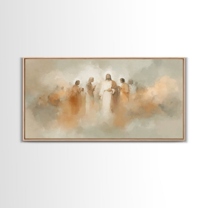 Ascension Cloud, Framed Canvas Print, Christian Paintings, Jesus Wall Art, Christian Art Canvas, Large Christian Painting, Christian Home D