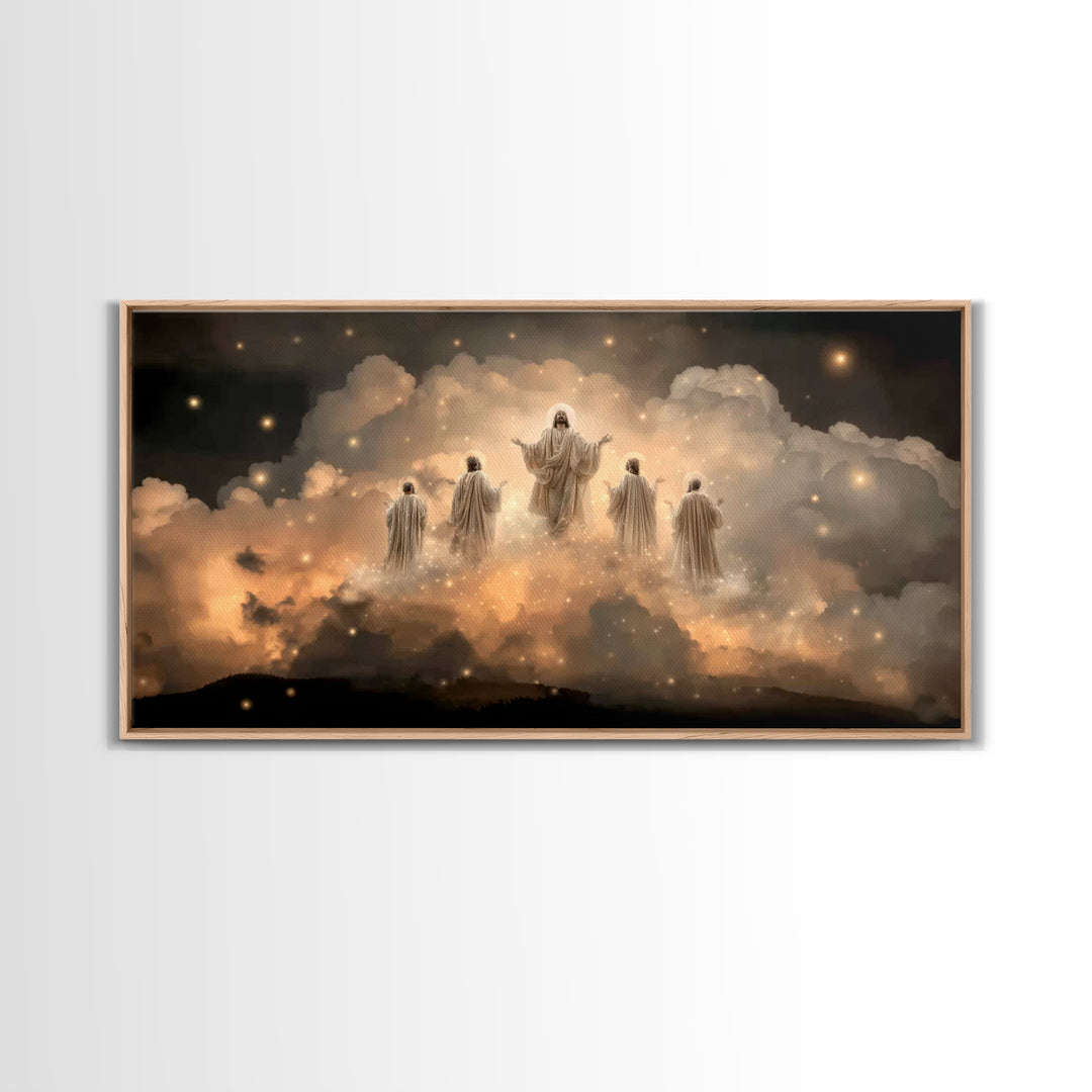 Heavenly Ascent – Framed Canvas Print – Christian Wall Art – Jesus Painting – Christian Art Canvas – Christian Christmas Art