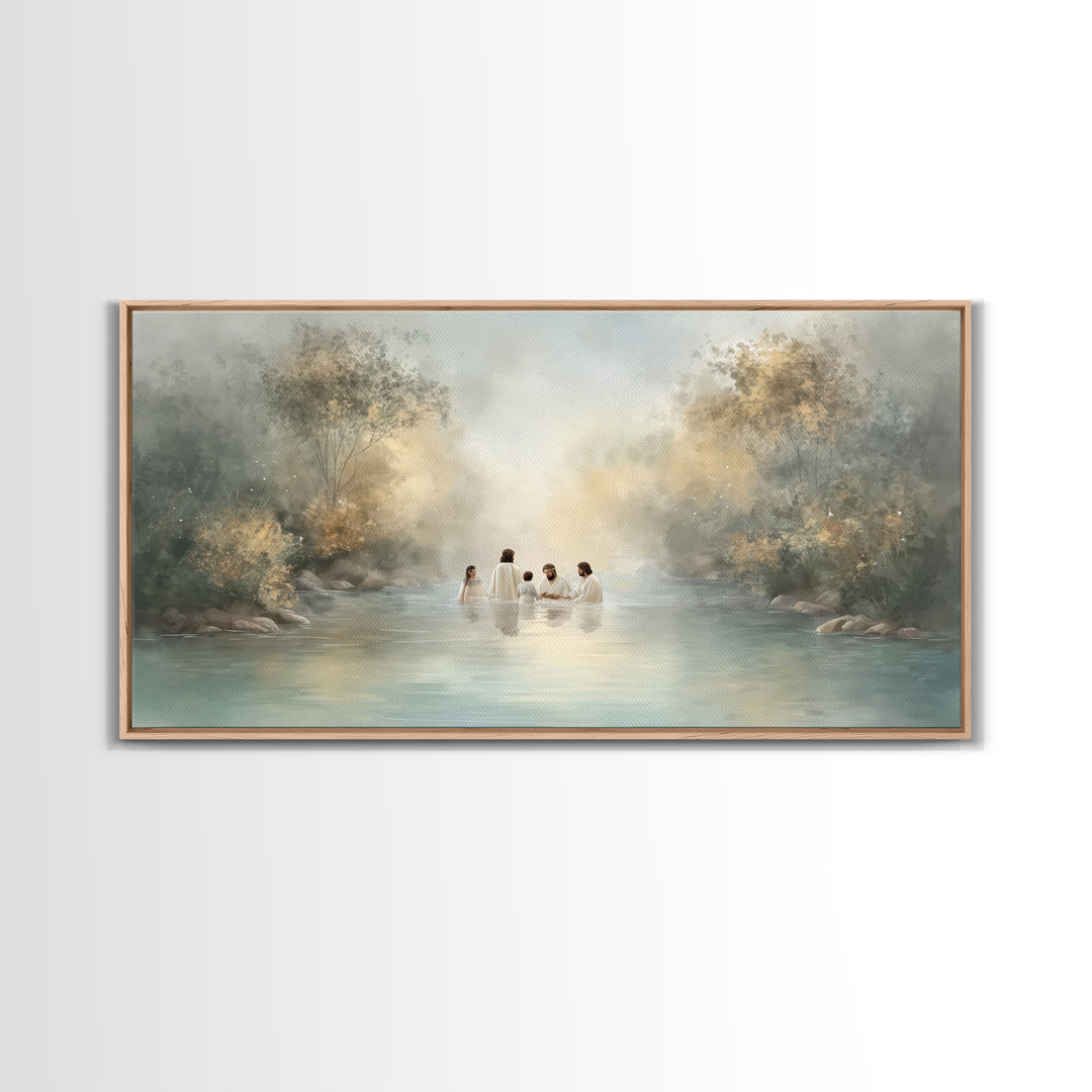 River Blessing – Framed Canvas Print – Christian Wall Art – Jesus Painting – Christian Art Canvas – Subtle Christian Art – Christian Decor