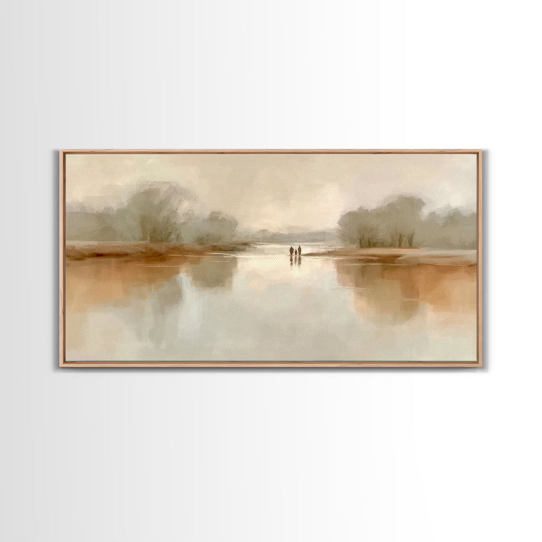 Silent River Light, Framed Canvas Print, Christian Wall Art, Christian Art Print, Minimalist Christian Art, Christian Gift Ideas, Jesus Pai