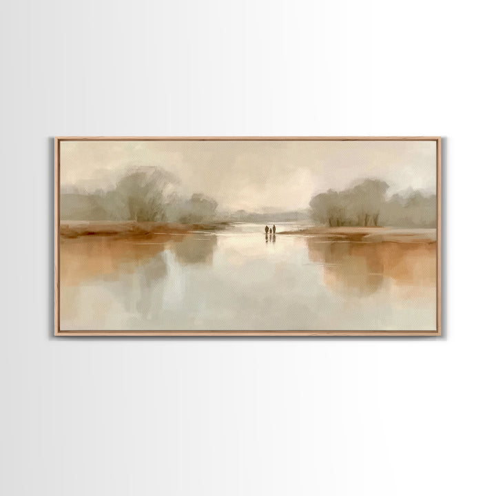 Silent River Light, Framed Canvas Print, Christian Wall Art, Christian Art Print, Minimalist Christian Art, Christian Gift Ideas, Jesus Pai