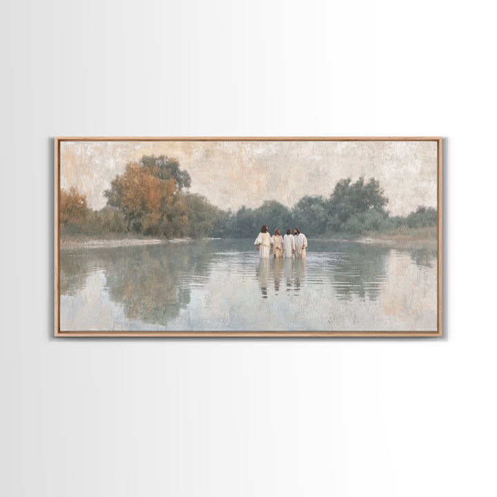 Waterway Journey | Framed Canvas Print | Christian Art Canvas | Subtle Christian Art | Christian Wall Art | Jesus Painting | Christian Deco