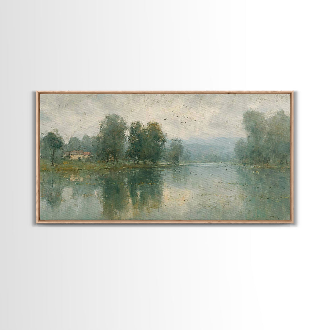 Morning Stillness, Framed Canvas Print, Christian Wall Art, Christian Art Canvas, Subtle Christian Art, Christian Painting, Christian Decor