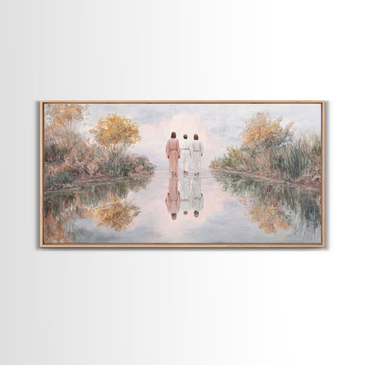 Walk Of Faith | Framed Canvas Print | Christian Art Canvas | Jesus Painting | Christian Gift Ideas | Christian Wall Art | Modern Christian
