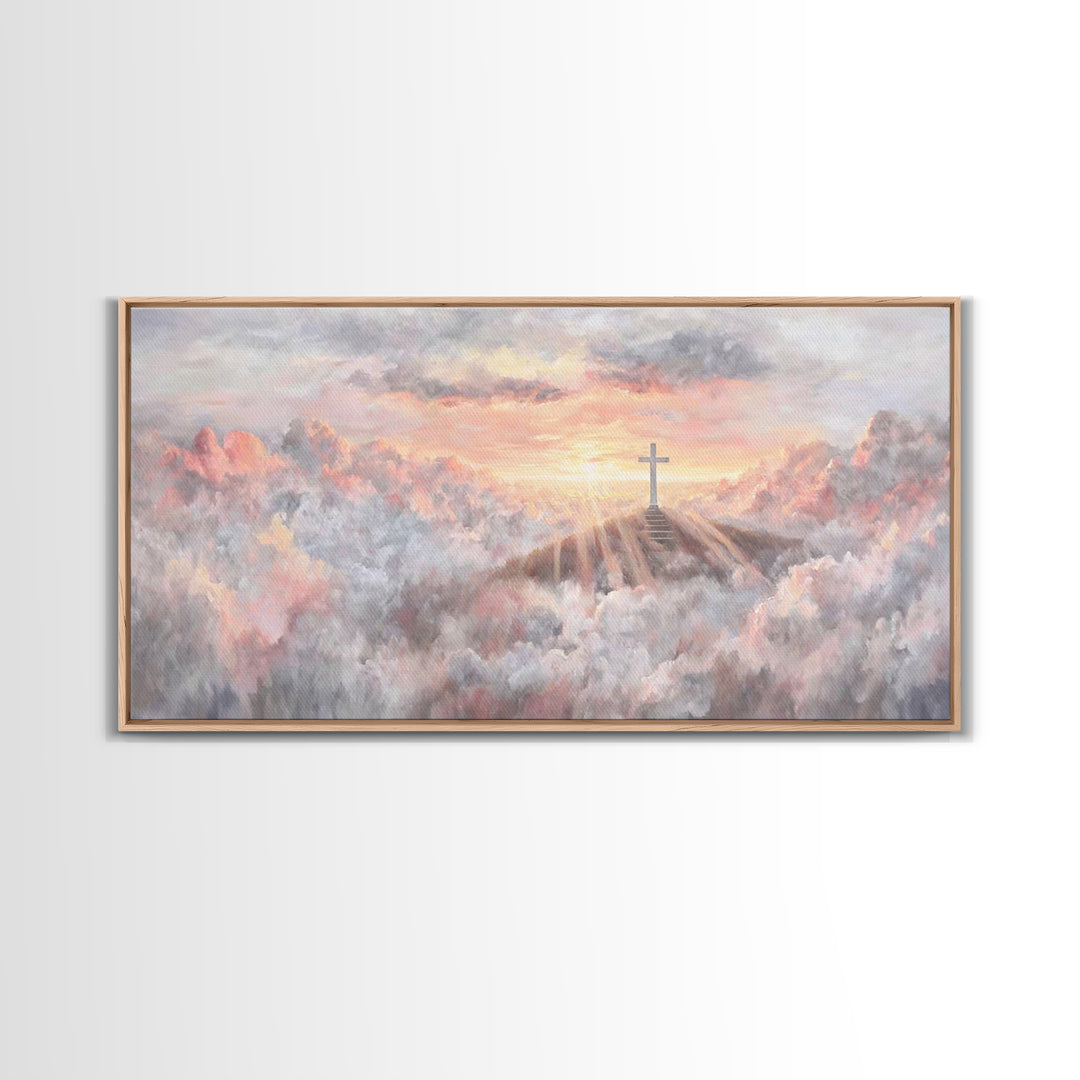 Dawn Of Mercy | Framed Canvas Print | Christian Art Canvas | Christian Wall Art | Modern Christian Art | Christian Christmas Art | Jesus Pa