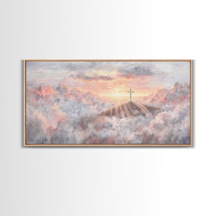 Dawn Of Mercy | Framed Canvas Print | Christian Art Canvas | Christian Wall Art | Modern Christian Art | Christian Christmas Art | Jesus Pa