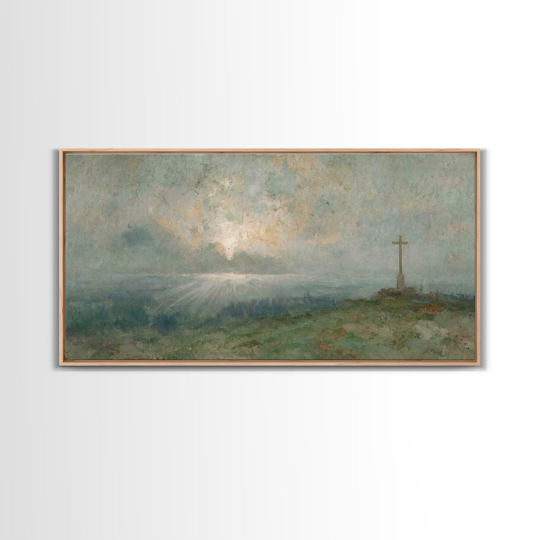 Silent Redeemer, Framed Canvas Print, Christian Art Print, Vintage Christian Art, Christian Wall Art, Christian Painting, Christmas Canvas