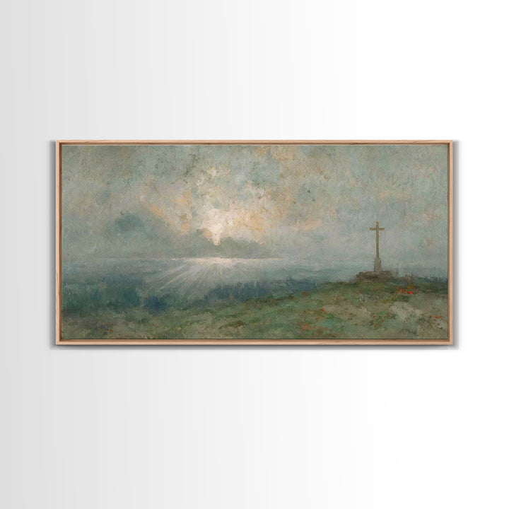 Silent Redeemer, Framed Canvas Print, Christian Art Print, Vintage Christian Art, Christian Wall Art, Christian Painting, Christmas Canvas