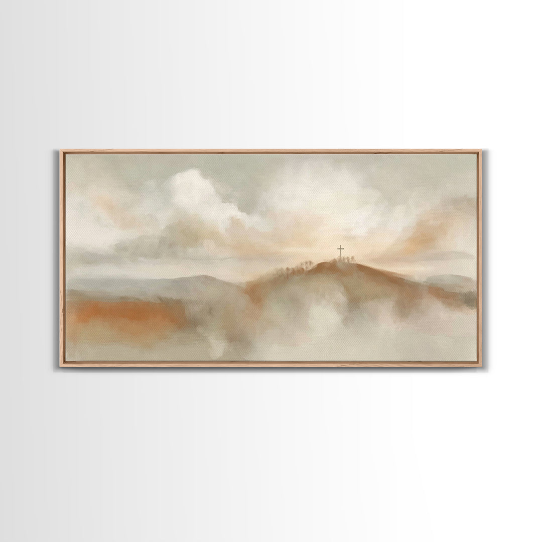 Morning Of Hope – Framed Canvas Print – Minimalist Christian Art – Christian Wall Art – Subtle Christian Art – Christian Decor – Christian