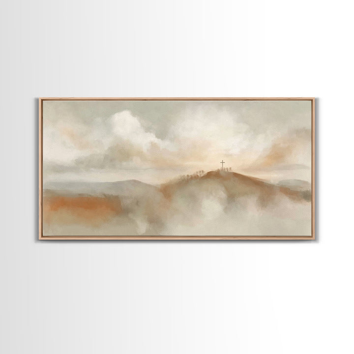 Morning Of Hope – Framed Canvas Print – Minimalist Christian Art – Christian Wall Art – Subtle Christian Art – Christian Decor – Christian