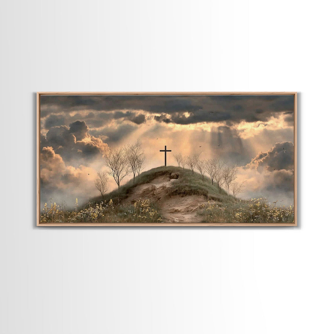 Crosslight Summit | Framed Canvas Print | Christian Wall Art | Moody Christian Art | Christian Art Canvas | Christian Decor For Home | Chri