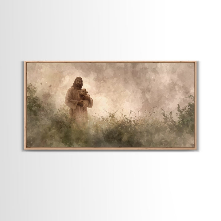 The Good Shepherd | Framed Canvas Print | Jesus Painting | Christian Art Canvas | Christian Wall Art | Christian Decor | Christian Gift Ide