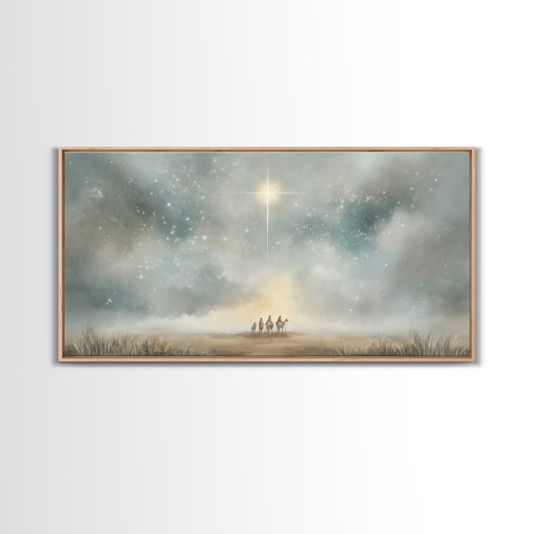 Star Of Bethlehem - Framed Canvas Print - Christmas Wall Art - Christian Christmas Art - Modern Christmas Art - Christian Decor