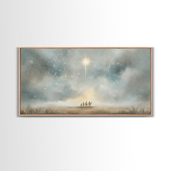 Star Of Bethlehem - Framed Canvas Print - Christmas Wall Art - Christian Christmas Art - Modern Christmas Art - Christian Decor