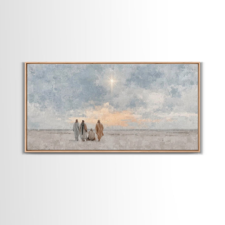 Holy Journey Sky - Framed Canvas Print - Christian Christmas Art - Christmas Canvas Wall Art - Christian Art Work - Christmas Art Prints