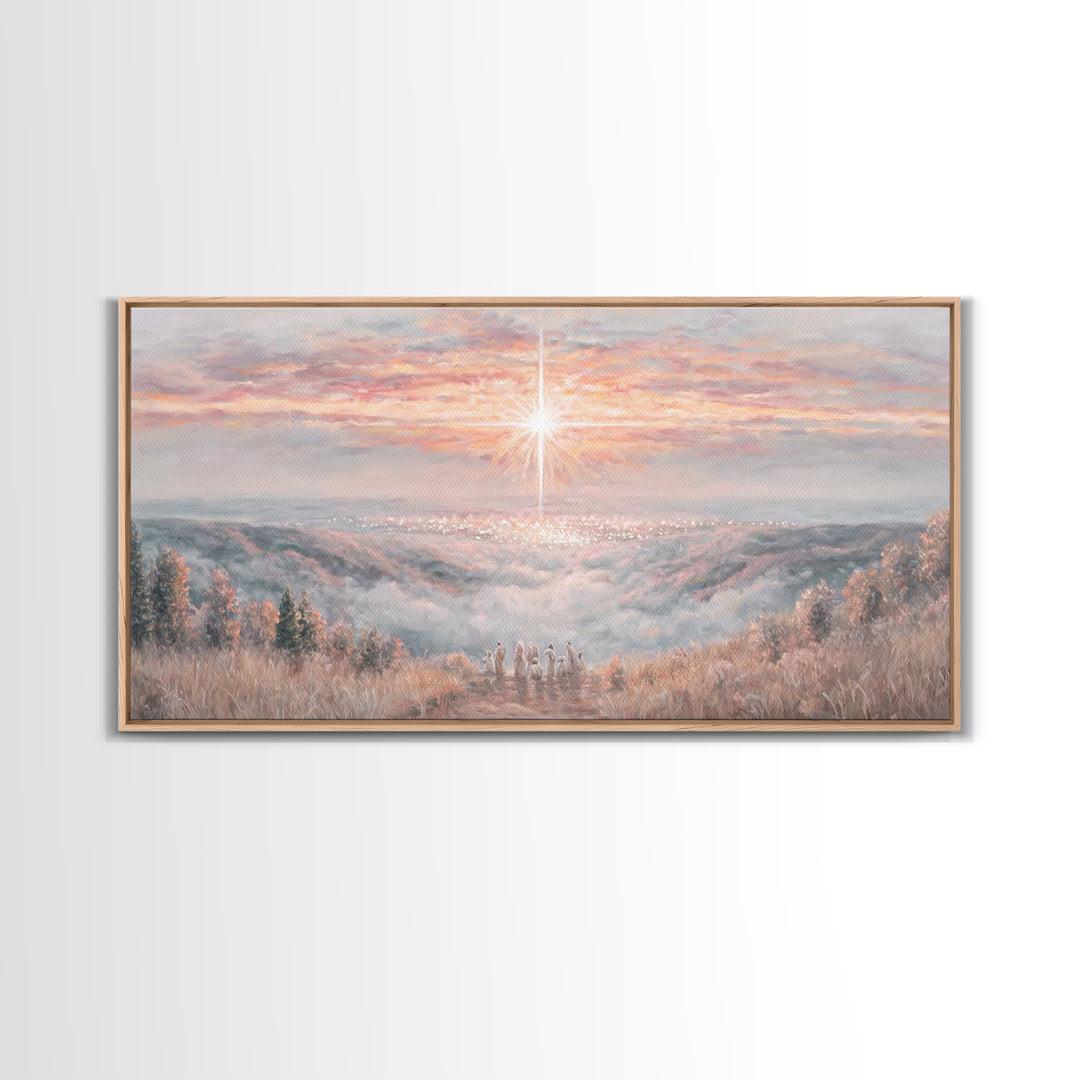 Dawn of Bethlehem – Framed Canvas Print – Christmas Wall Art – Christian Art Canvas – Christian Painting – Christmas Art Work – Christian C