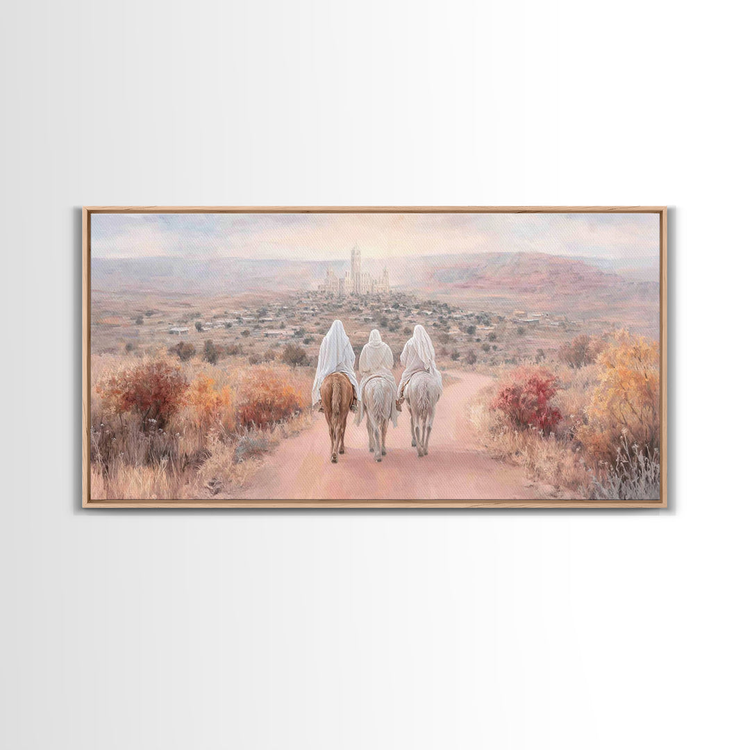 Road to Bethlehem – Framed Canvas Print – Christian Christmas Art – Framed Christmas Wall Art – Christian Art Canvas – Christmas Art Prints