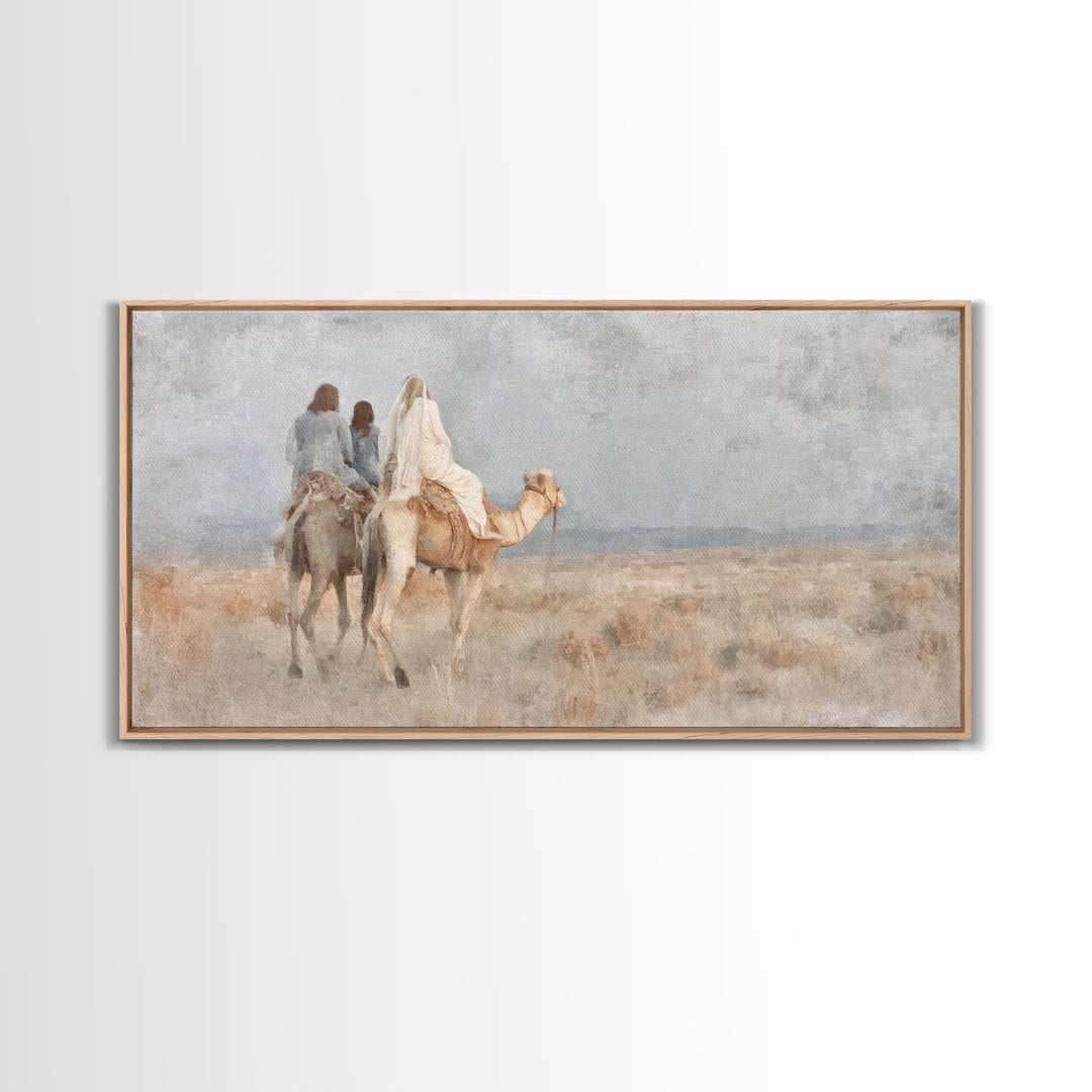 Bethlehem Journey – Framed Canvas Print – Christian Wall Art – Christian Art Canvas – Subtle Christian Art – Christmas Wall Art – Jesus Pai
