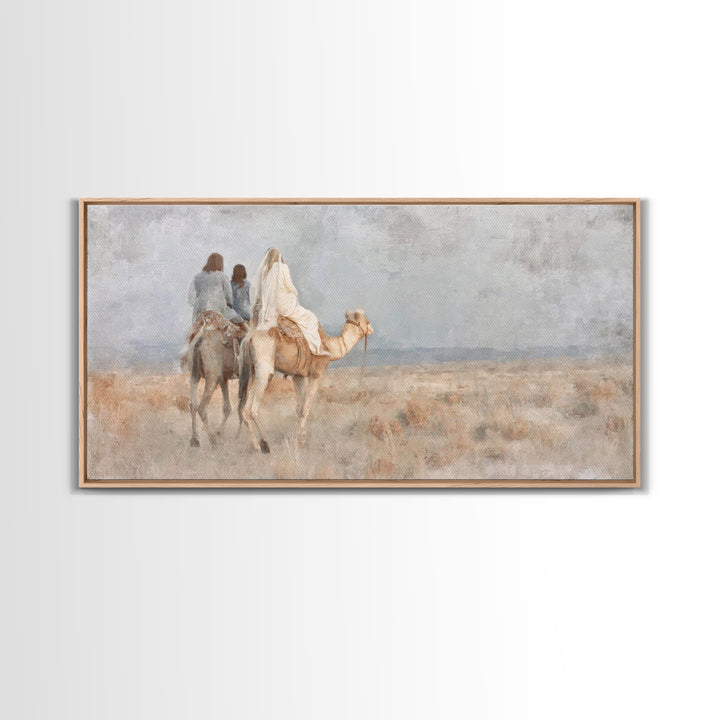 Bethlehem Journey – Framed Canvas Print – Christian Wall Art – Christian Art Canvas – Subtle Christian Art – Christmas Wall Art – Jesus Pai