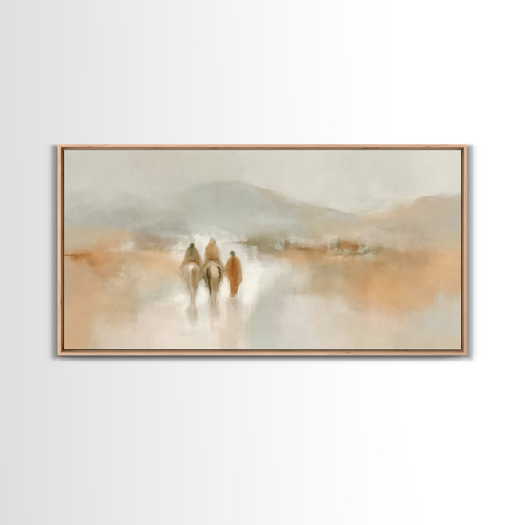 Guiding Pilgrims – Framed Canvas Print – Christian Wall Art – Christian Art Canvas – Christmas Art – Christian Christmas Art – Xmas Art