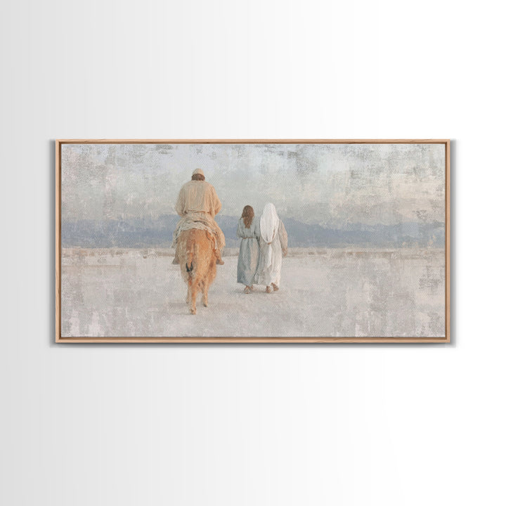 Holy Journey | Framed Canvas Print | Christian Wall Art | Christian Art Canvas | Jesus Painting | Christmas Art | Christmas Canvas