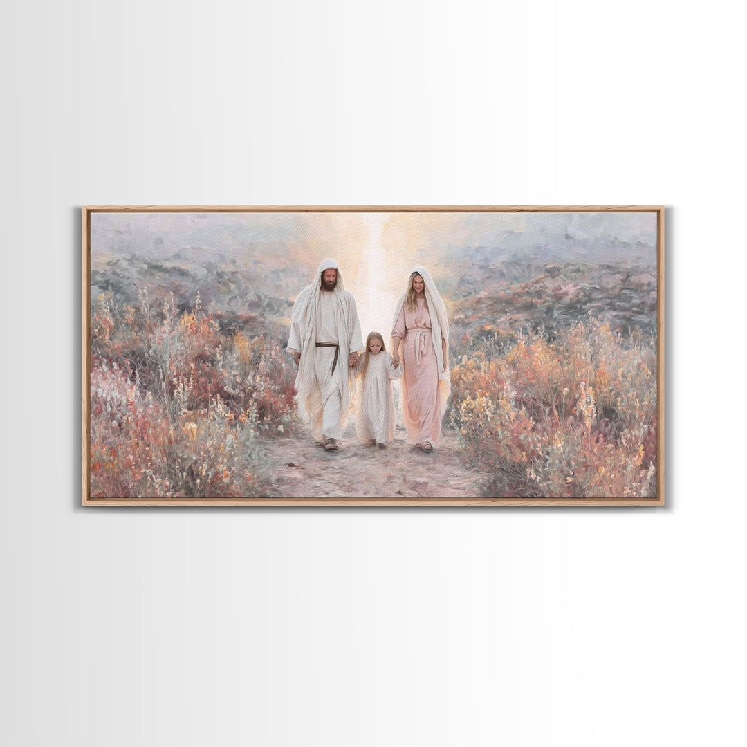 Family Blessing – Framed Canvas Print – Christian Wall Art – Christian Art Canvas – Jesus Painting – Christmas Art – Christian Decor