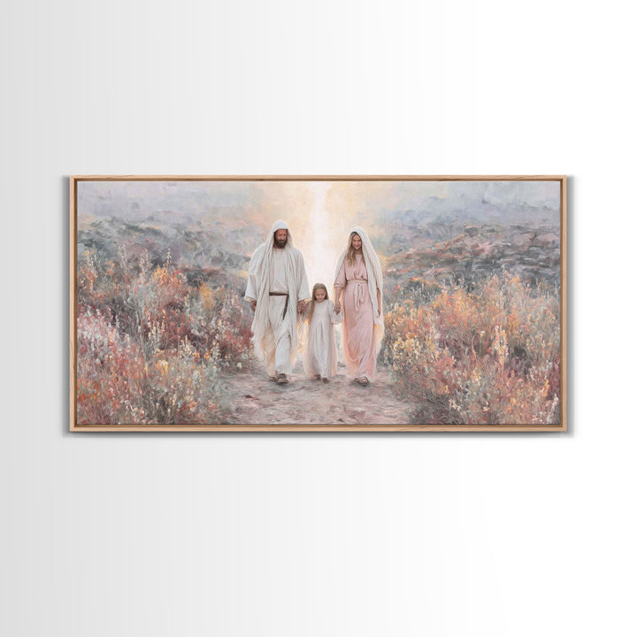 Family Blessing – Framed Canvas Print – Christian Wall Art – Christian Art Canvas – Jesus Painting – Christmas Art – Christian Decor