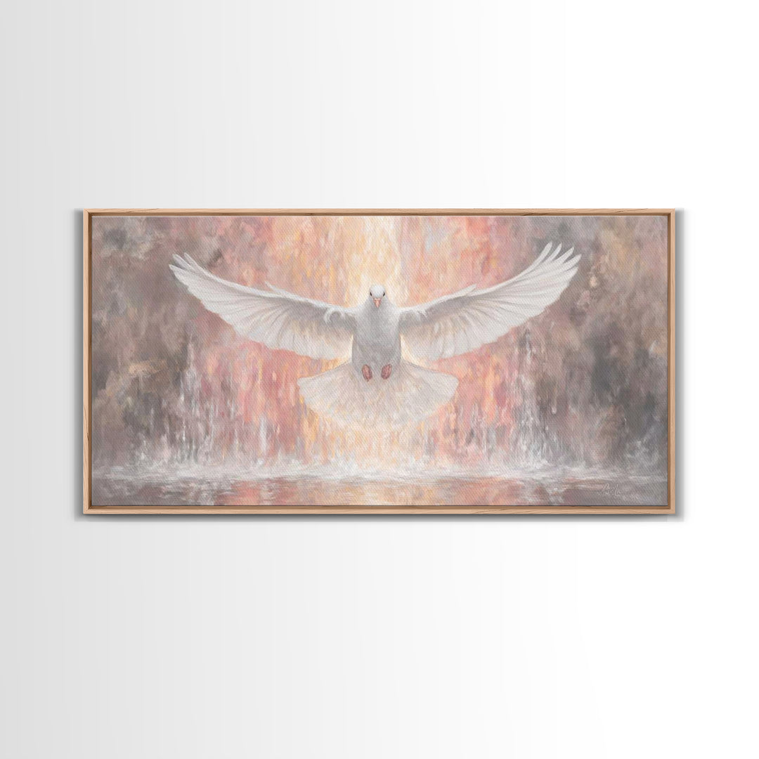 Flame Of Peace – Framed Canvas Print – Christian Wall Art – Christian Art Canvas – Christian Christmas Art – Jesus Painting – Christian Dec