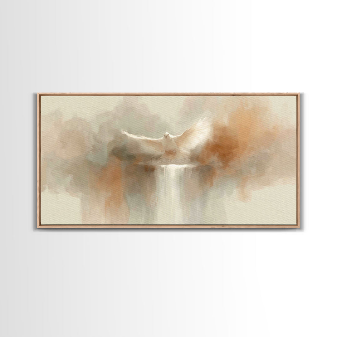 Wings Of Peace – Framed Canvas Print – Christian Wall Art – Christian Art Canvas – Christian Painting – Christmas Art – Christian Decor