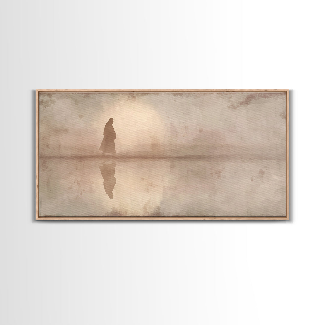 Quiet Desert Path - Framed Canvas Print - Jesus Canvas Art - Subtle Christian Art - Christian Gift - Christian Art Painting