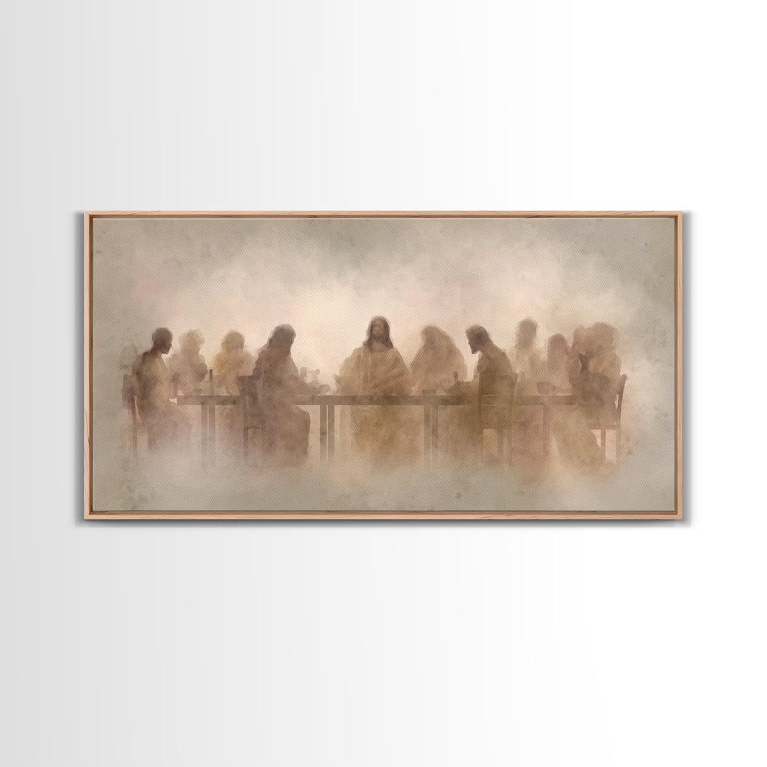 Eternal Communion – Framed Canvas Print – Christian Art Print – Christian Wall Art – Minimalist Christian Art – Subtle Christian Paintings