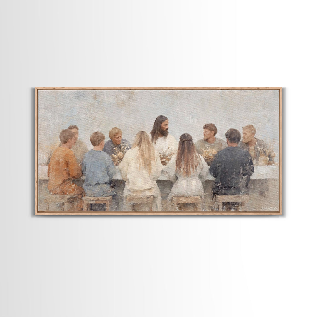 Bread Of Grace, Framed Canvas Print, Christian Wall Art, Christian Art Canvas, Large Christian Painting, Jesus Painting, Modern Christian A