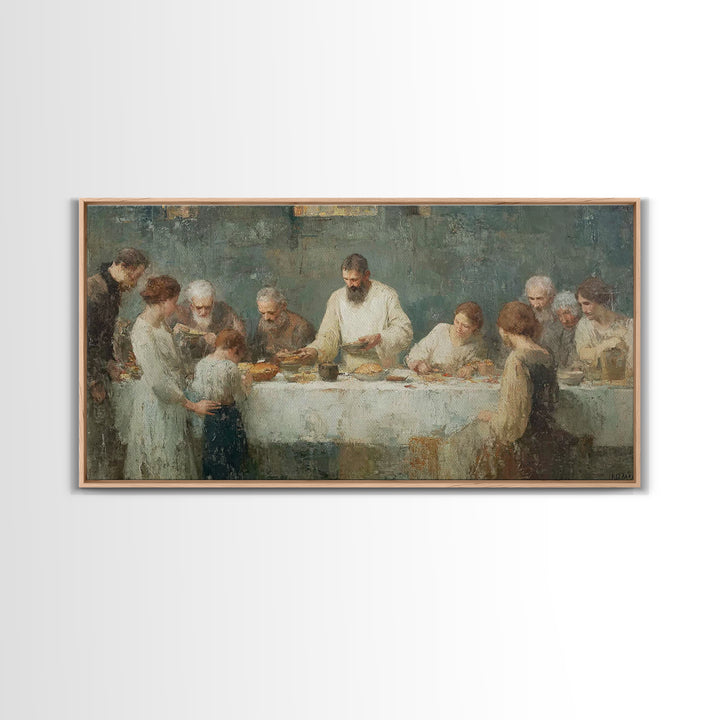 Table Of Blessings | Framed Canvas Print | Christian Art Canvas | Christian Wall Art | Subtle Christian Art | Vintage Christian Art | Jesus