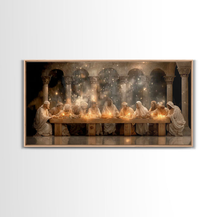 Divine Supper Radiance, Framed Canvas Print, Christian Art Work, Jesus Painting, Christian Wall Art, Christmas Art, Christian Decor