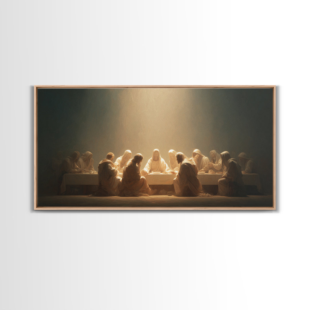 Radiant Supper Realm, Framed Canvas Print, Christian Painting, Jesus Canvas Art, Christian Art Print, Christmas Art, Christian Decor