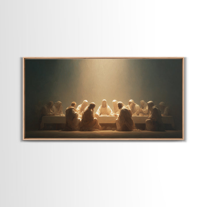 Radiant Supper Realm, Framed Canvas Print, Christian Painting, Jesus Canvas Art, Christian Art Print, Christmas Art, Christian Decor
