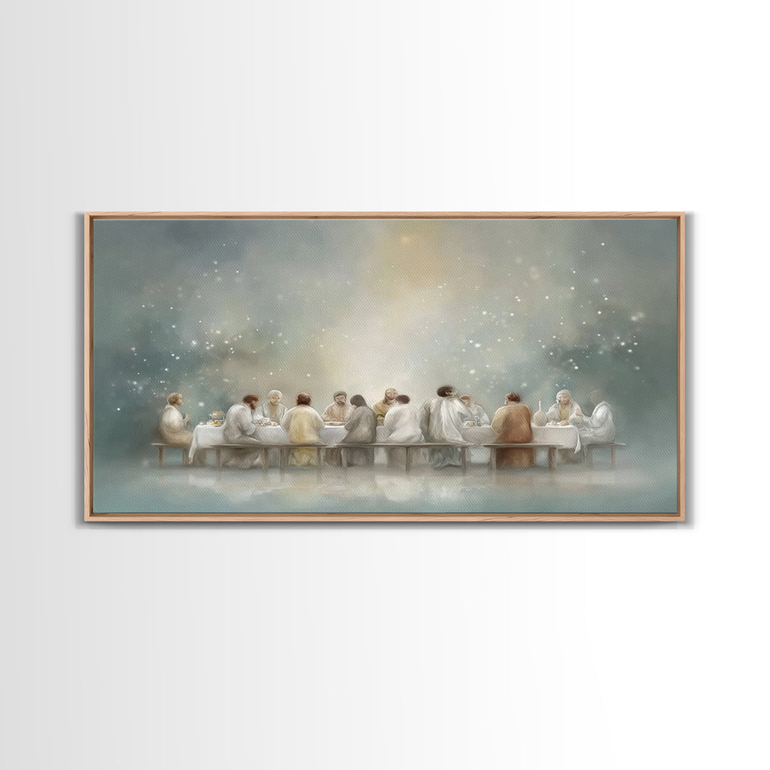 Blessed Table Dawn | Framed Canvas Print | Christian Wall Art | Jesus Painting Canvas | Christian Art Print | Christmas Art | Christian Dec