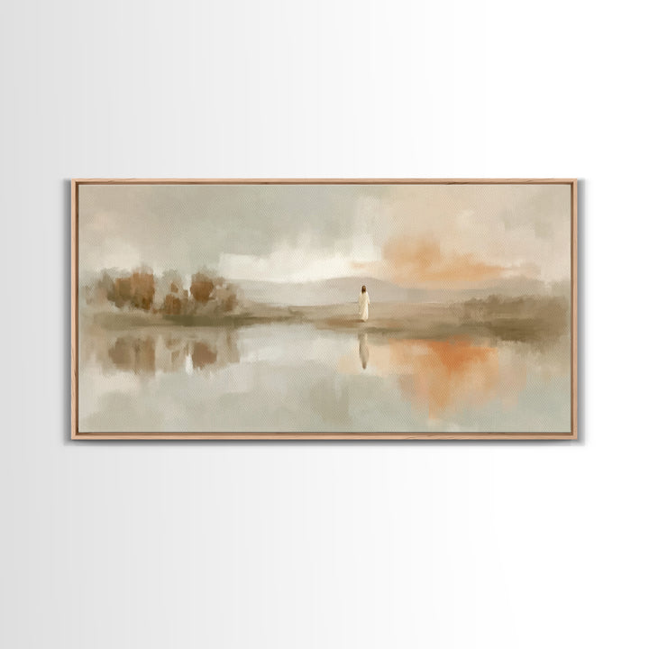 Horizon Of Mercy - Framed Canvas Print - Christian Wall Art - Unique Christian Art - Modern Christian Painting - Christian Christmas Art