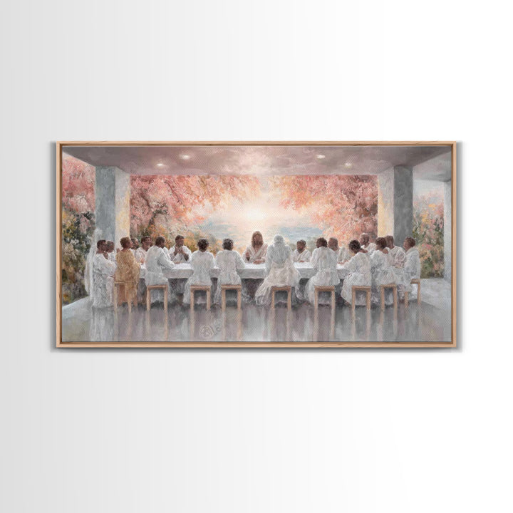 Celestial Supper Bloom – Framed Canvas Print – Christian Art Canvas – Jesus Painting – Christian Wall Art – Christmas Art – Christian Decor