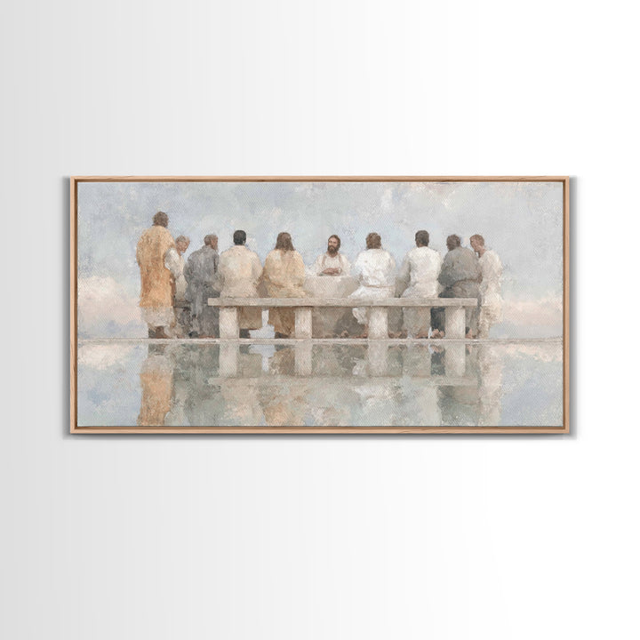 Dawn Of Fellowship | Framed Canvas Print | Christian Art Canvas | Christian Wall Art | Jesus Painting | Christian Christmas Art | Christian