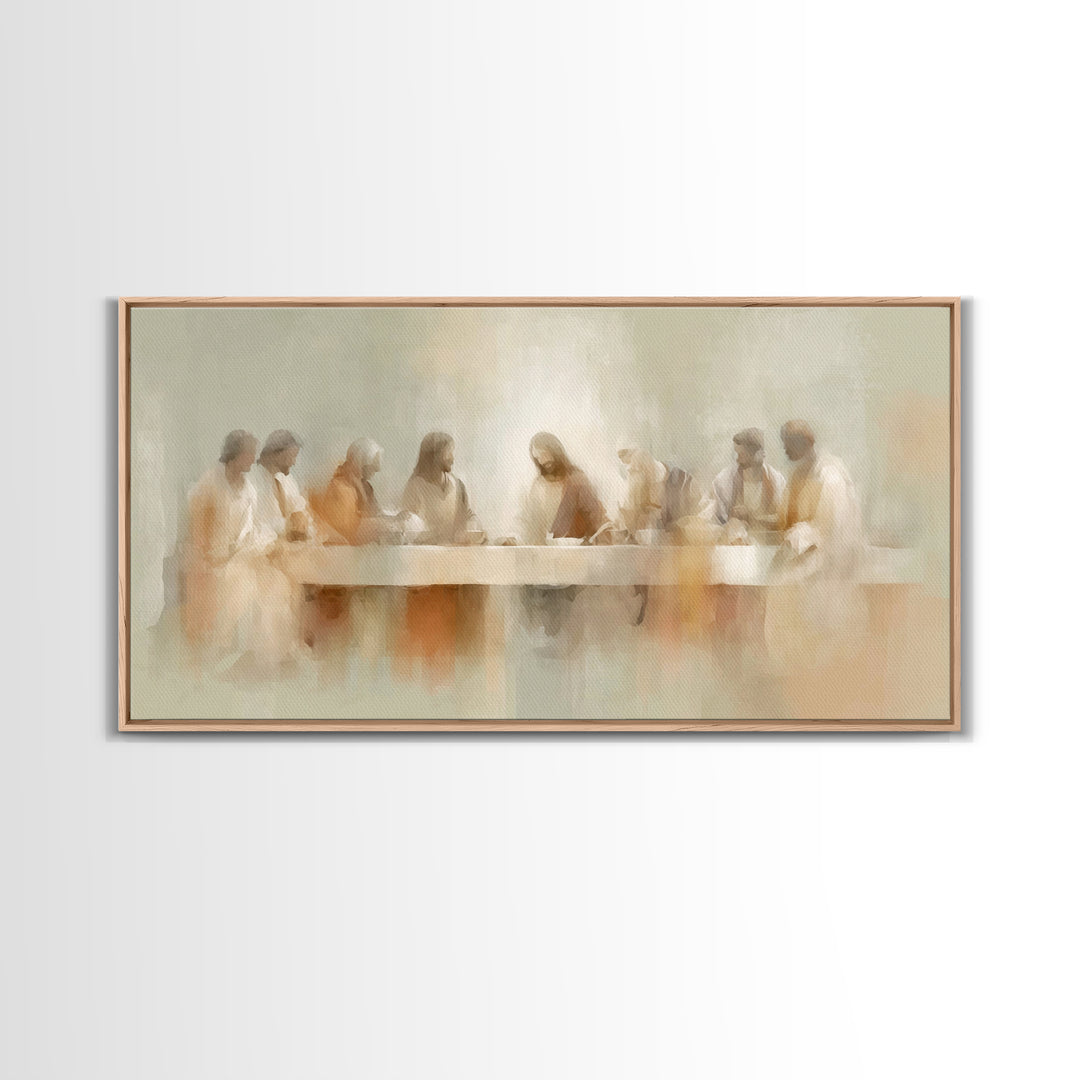 Radiant Supper Light | Framed Canvas Print | Christian Wall Art | Christian Art Canvas | Jesus Painting | Modern Christian Art | Christian