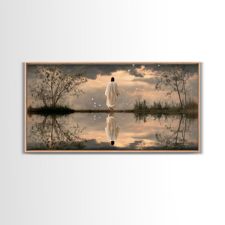 Path Of Peace – Framed Canvas Print – Christian Wall Art – Jesus Painting – Christian Art Canvas – Modern Christian Art