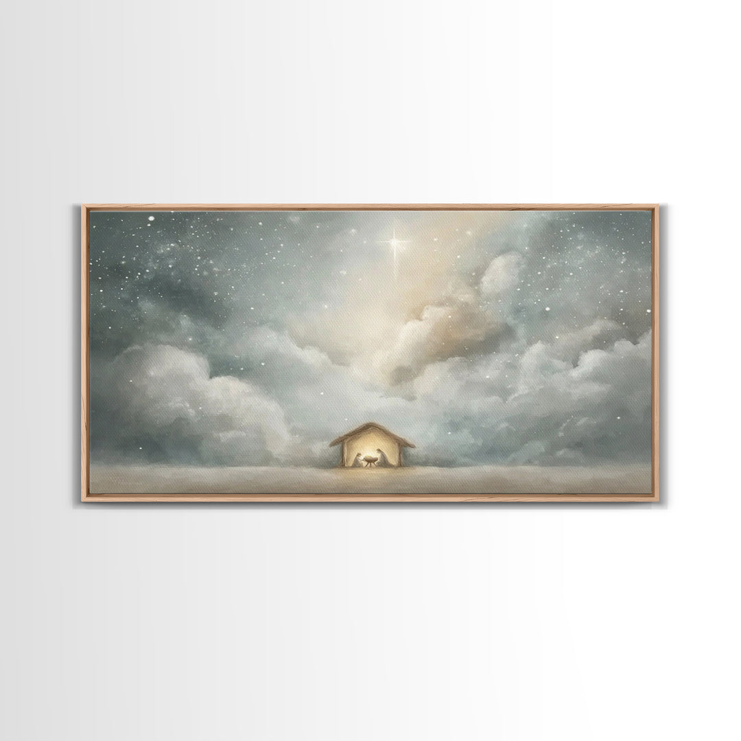 Star Of Bethlehem – Framed Canvas Print – Christian Christmas Art – Christian Wall Art – Christian Art Print – Christmas Decor – Modern Chr