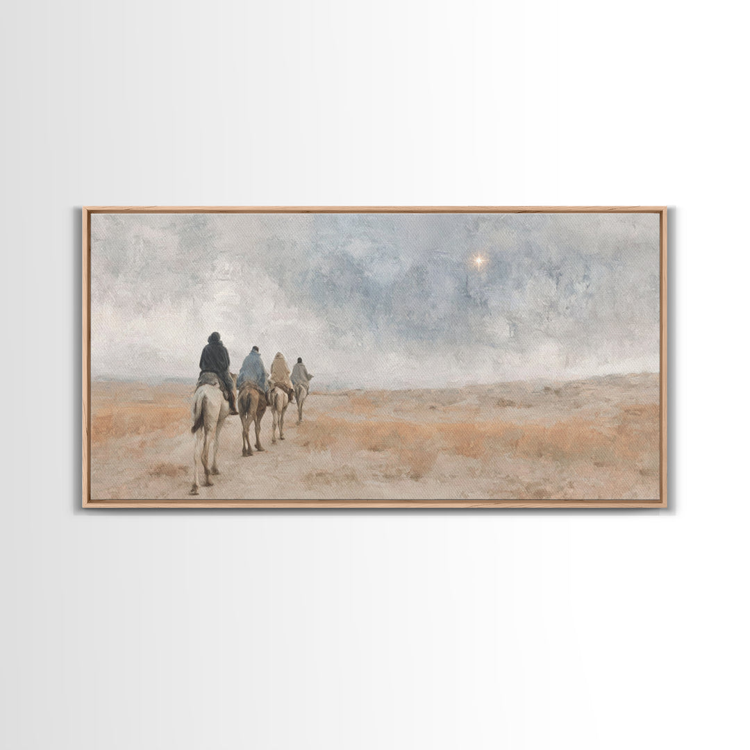 Journey Of Faith – Framed Canvas Print – Christian Art Canvas – Christmas Wall Art – Christian Christmas Art – Christian Gift – Jesus Paint