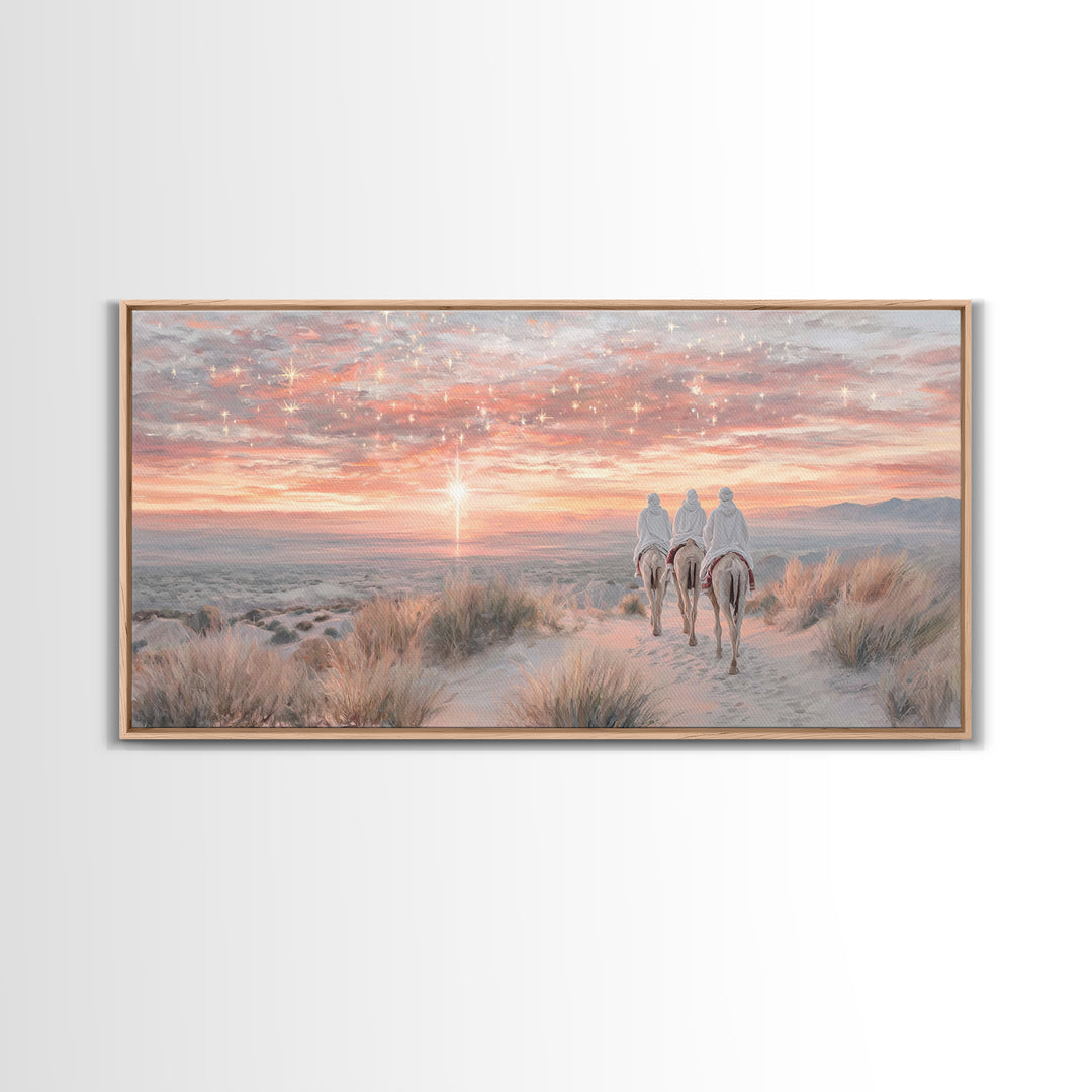 The Guiding Star – Framed Canvas Print – Christian Wall Art – Christian Art Canvas – Christian Christmas Art – Jesus Painting